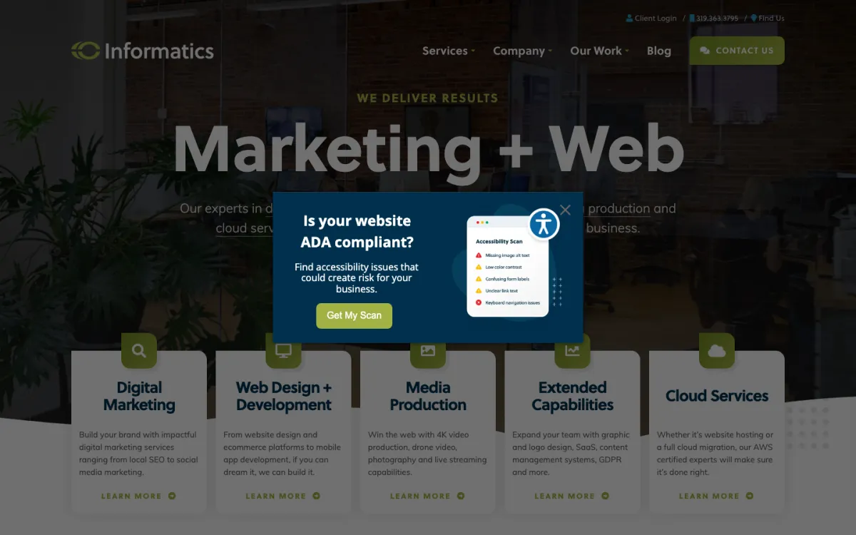 Informatics, Inc. homepage, captured September 28, 2026