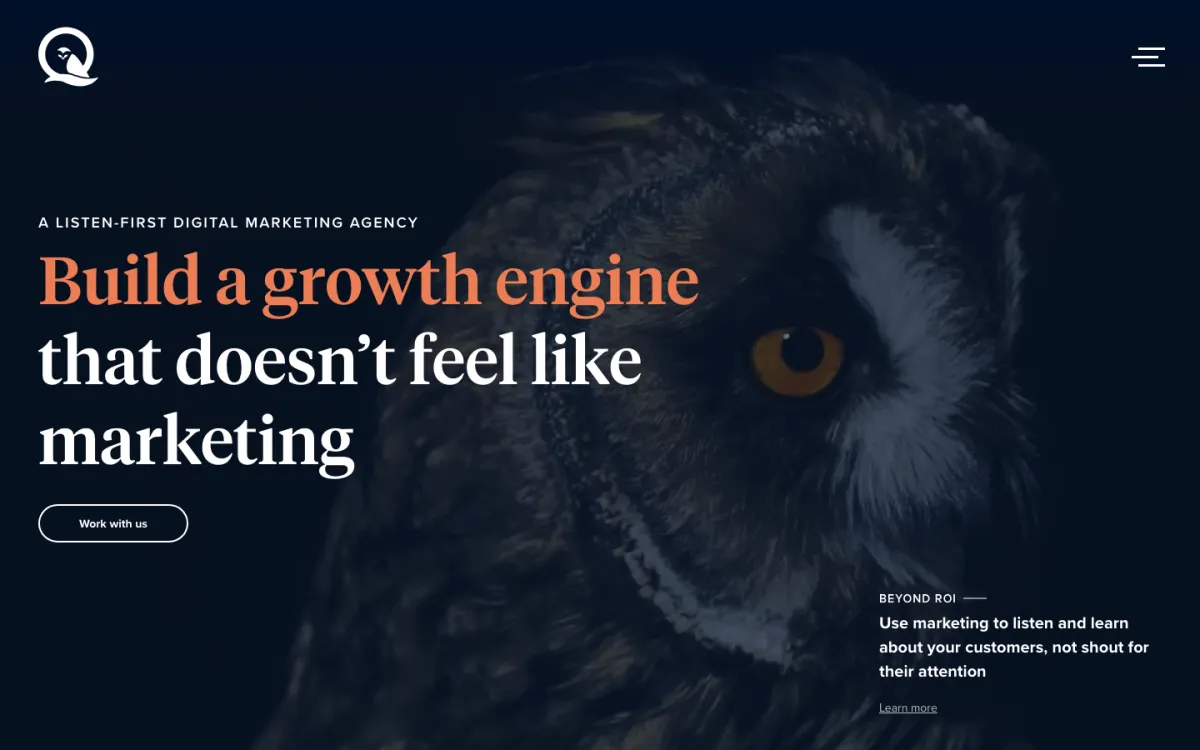 Quiet Owl homepage, captured September 28, 2026